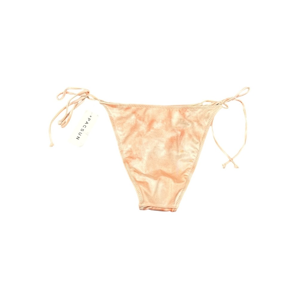 PacSun Women Peach Orange Tie Dye Shimmer Side Tie Bikini Bottom Size Large